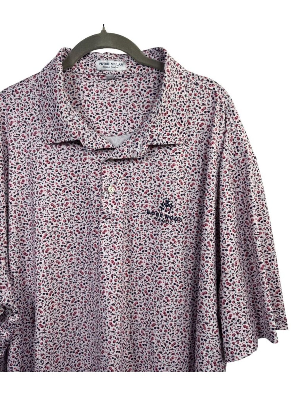 Peter Millar Summer Comfort Edgewood Tahoe Polo Shirt XXL Novelty Performance